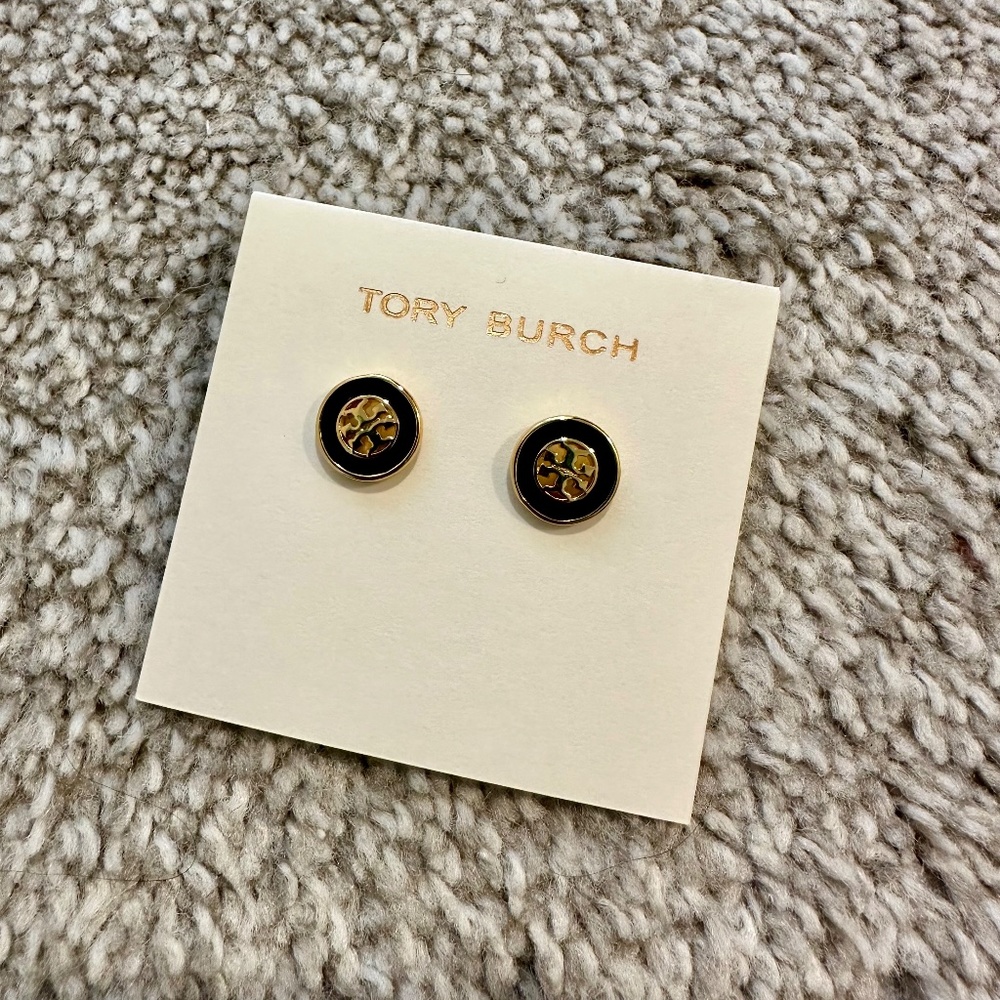 Supper Elegant Designer ❤️Tory Burch KIRA ENAMEL CIRCLE-STUD EARRING